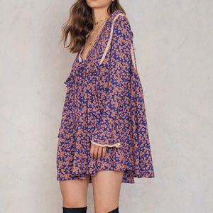 Free People Ruffled Peasant Mini Dress